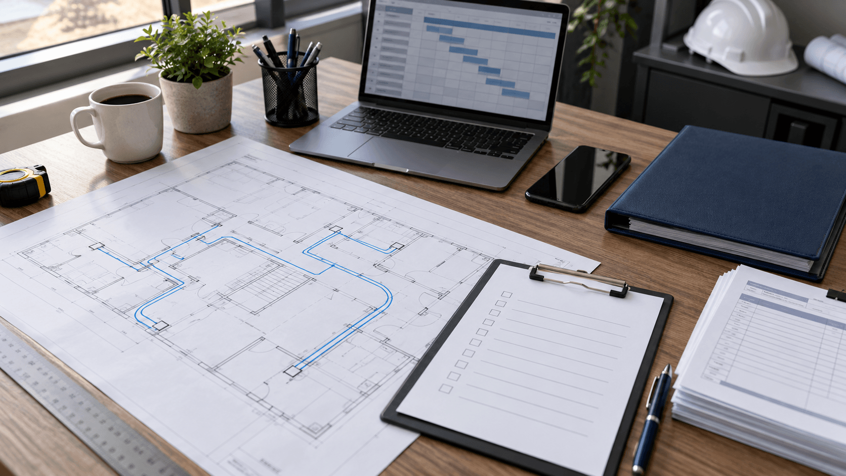 Project plans, scheduling and checklists prepared before an installation
